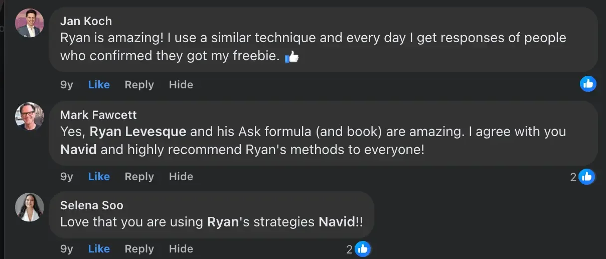How to build relationships with influencers - Thank them publicly - Ryan Levesque shoutout
