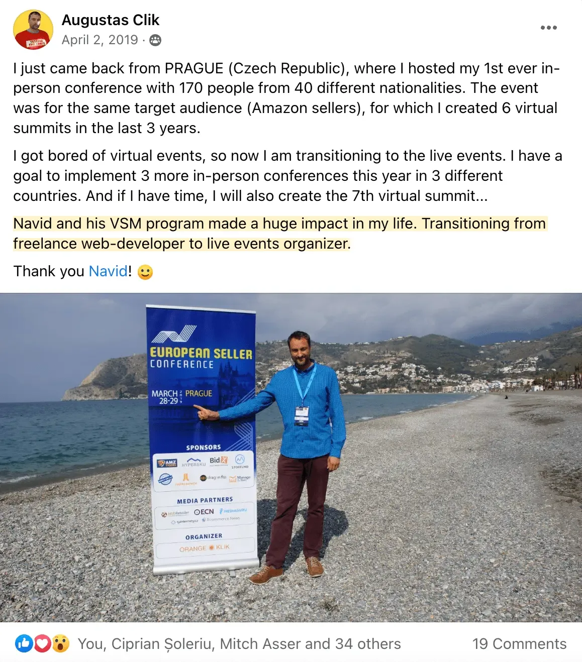 Augustas Kligys virtual summit success udpate, Best virtual event examples