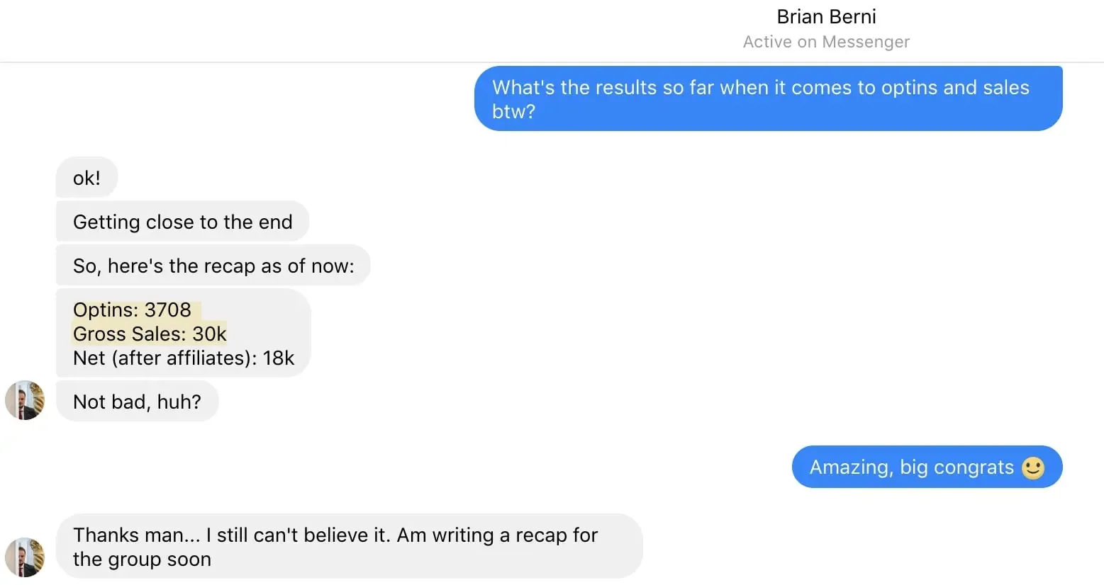 Brian Berni initial virtual summit results, Best virtual event examples