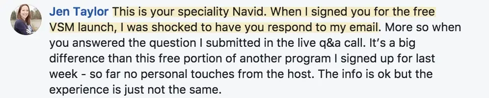 Jen Taylor review for Navid Moazzez summit course, Best virtual event examples