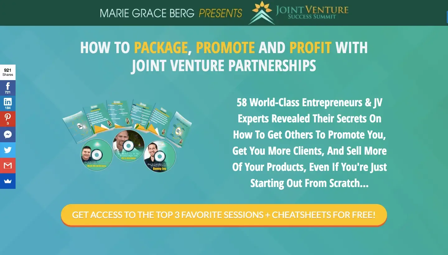 JV Success Summit, Marie Grace Berg, best virtual event examples