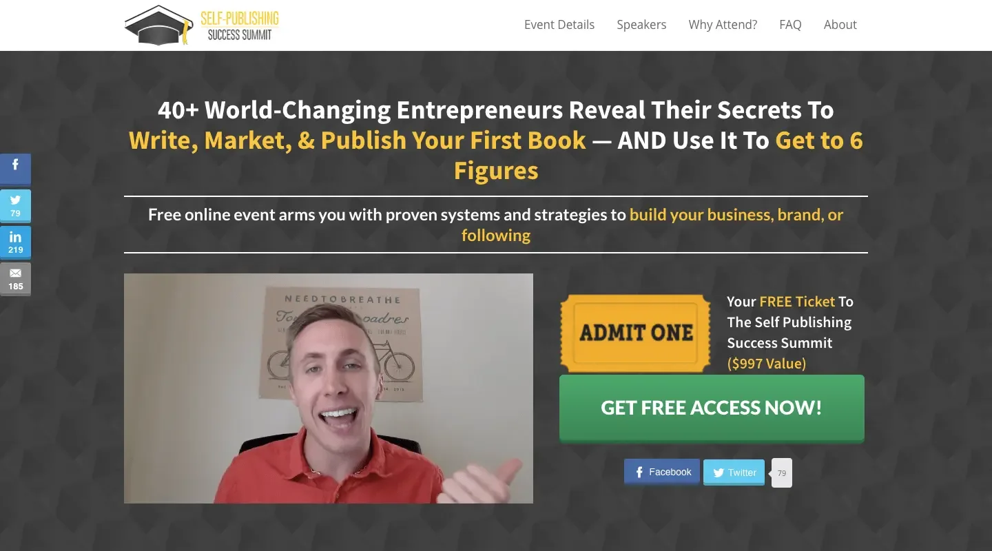 Self-Publishing Success Summit, Chandler Bolt, best virtual event examples