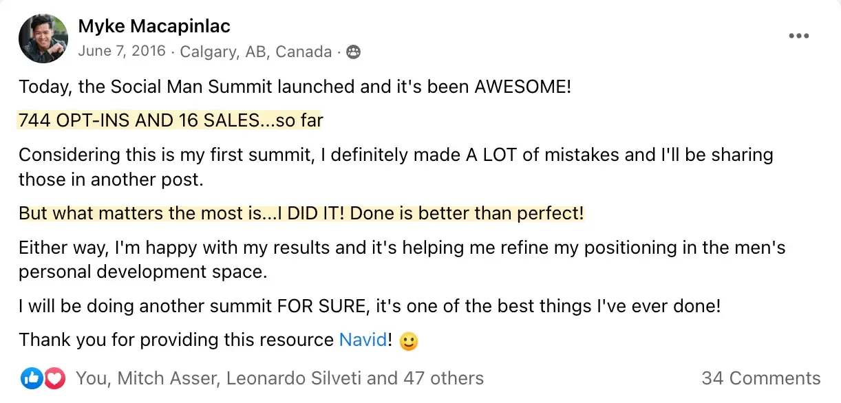 Social Confidence Summit, Myke Macapinlac first virtual summit results, Best online event examples