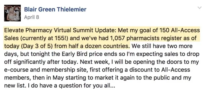 Blair Green’s Elevate Pharmacy Summit results