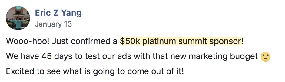 How to monetize virtual events: Eric Yang’s $50K summit sponsor