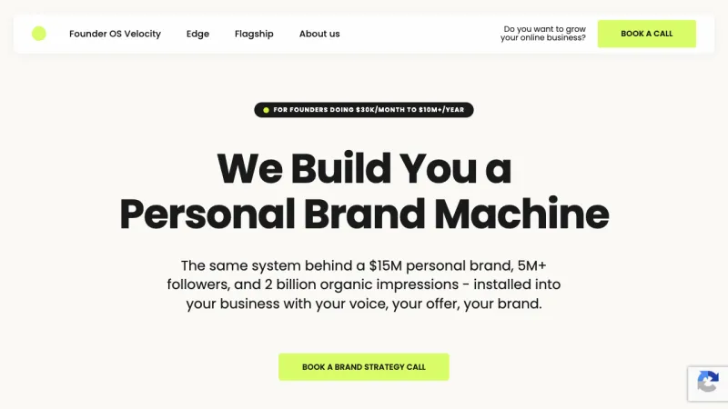 Founder OS Home Page - Slide In Popup